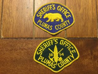 Rare Vintage Obsolete Plumas County California Sheriff Office Patch Set