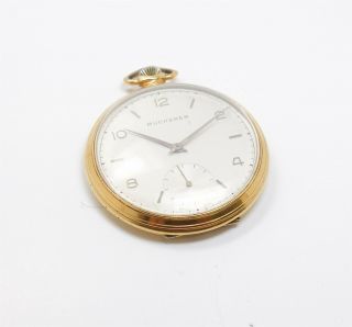 Estate Found Vintage 1950/60s Bucherer Gold Gp Swiss 15 Jewel Pocket Watch