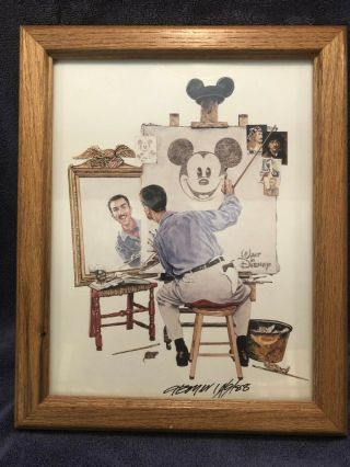 Walt Disney Boyer Triple Self Portrait By Charles Boyer - Signed