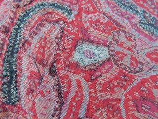 Antique EARLY Kashmir Paisley Shawl Wool Silk Pieced Embroidered Stitched 3