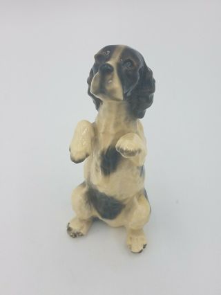 Mortens Studio Cocker Spaniel Dog Figure Begging Spotted Vintage Ceramic