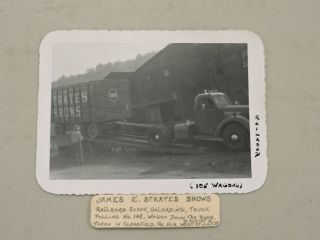 Circus Photo,  James E Strates Shows,  Unloading No.  148 Wagon,  Clearfield,  Pa.