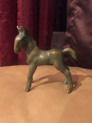 Antique Vintage Cast Brass Or Bronze Equestrian Horse Statue Figurine Pony