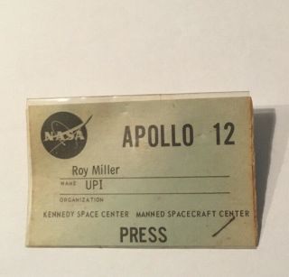 Vintage Apollo 12 Press Pass Issued By Nasa