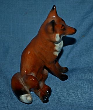 Vintage Beswick England Sitting Red Fox Porcelain Figurine Miniature 3 " Tall