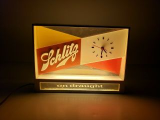 Vintage 1955 Schlitz Beer Cash Register Clock Bar Light Sign Display Led Upgrade