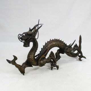 C186: Japanese Dragon Statue Of Quality Copper Ware With Very Good Work