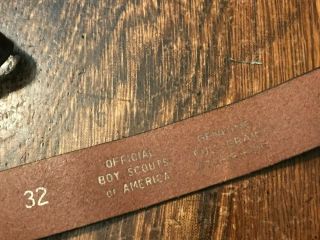 Vintage 1960 ' s BSA Leather Belt with Buckle 1969 7th National Jamboree size 32 2