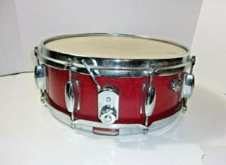 Vintage 14 " Red Sparkle Snare Drum 8 Lug & Gretsch Head Missing Parts Incomplete