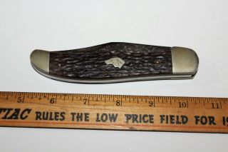 Vintage Ka - Bar Union Cut Co Olean Ny 0970 Dog Head Folding Hunter Knife