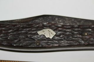 Vintage KA - BAR UNION CUT CO OLEAN NY 0970 Dog Head Folding Hunter Knife 2