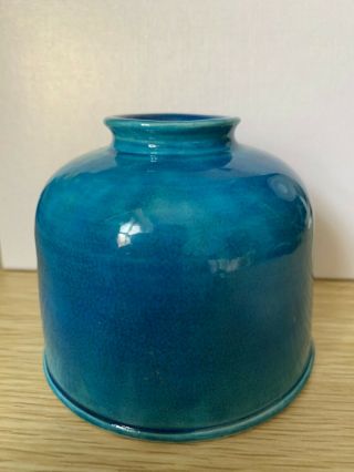 Antique Chinese Famille Rose Blue Glaze Porcelain Brush Washer 19C? 2