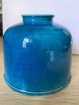 Antique Chinese Famille Rose Blue Glaze Porcelain Brush Washer 19C? 3