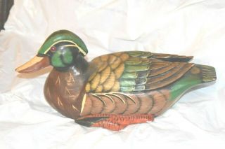 Collectors Wooden Wood Duck Decoy Hand Painted Actual Full Size Home Decor