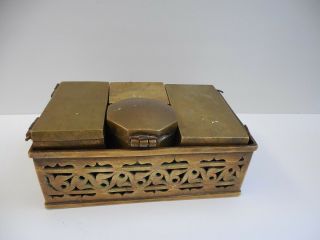 Antique Bronze Brass Betel Nut Box 5 Piece Set 7,  5 " X 4,  5 "