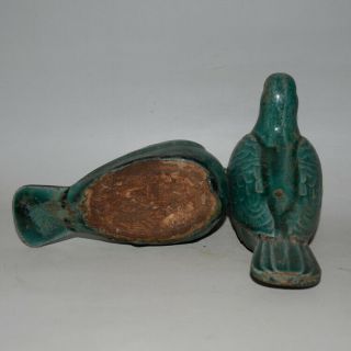 A Pair Vivid Chinese Antqiue green Glaze Porcelain peace dove 3