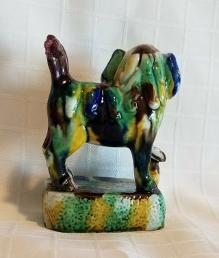 Antique CHINESE Sancai Glazed Pottery Foo Lion Dog Water Dropper 3