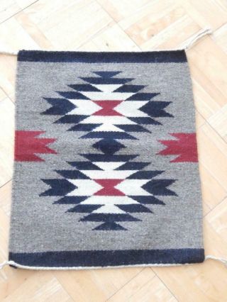 Vintage Navajo Indian " Crystal " Small Sized Rug Blanket Weaving -