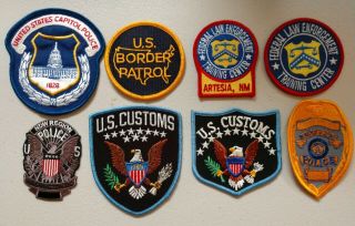 8 Different Federal Law Enforcement Patches