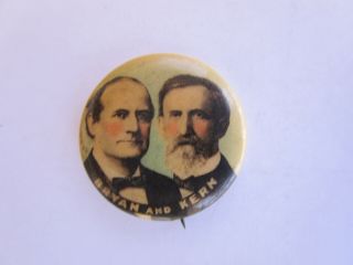 William Jennings Bryan / John Kern Presidential Campaign Pin Button