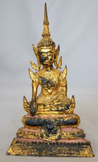 Antique Asian Thai Gilt Bronze Buddha