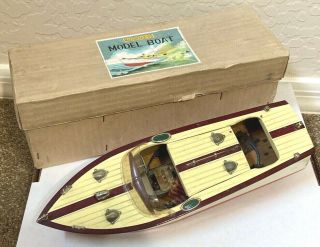 Japanese Bat Op Wooden Scale Model Boat - - 1950 