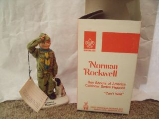 Norman Rockwell Boy Scouts Of America Calendar Series Figurine Cant Wait Boy Dog