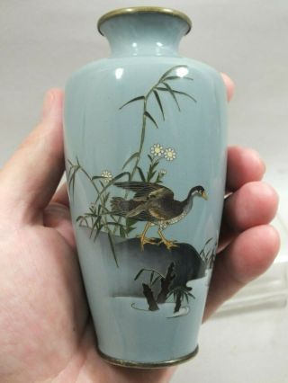 (a) A Good Japanese Cloisonne Vase With Geese Meiji Period Circa 1900