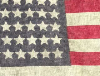 Vintage Antique U.  S.  A 48 Star Cloth Flag W/wood Parade Patriotic 6 " X 8 " X14 " L@@k