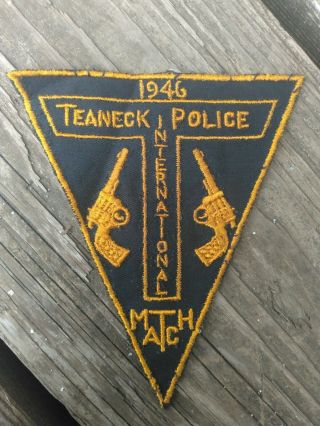 Vintage 1946 Teaneck Police International Pistol Match Patch Rare