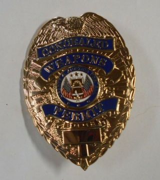 Concealed Weapons Permit Badge Gold Brass Color 2 