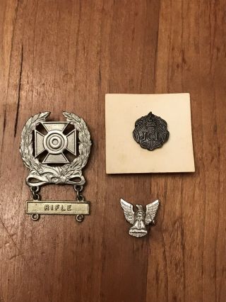 Vintage Boy Scouts Pins Eagle Scout Sterling Rifle Badge Jcl