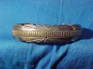 Vintage Navajo Sterling Silver,  14k Gold Bracelet By Alvin Monte Signed