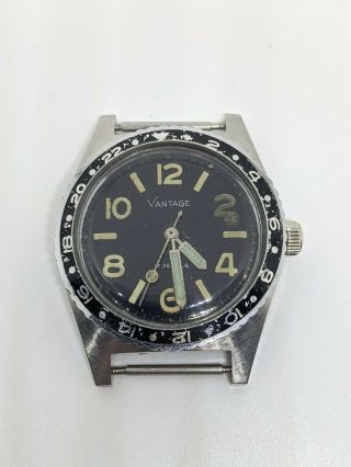 Vintage Vantage 17 Jewels Diver 100 Waterproof Stainless Steel Watch 38mm