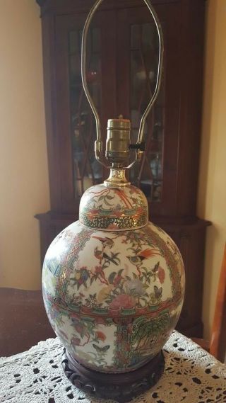 Chinese Ginger Jar Lamp Early 20th C