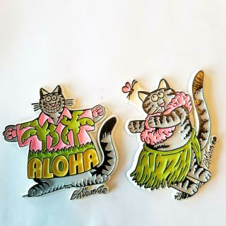 B Kliban Hula Cat Magnet Set Of 2 Aloha Vintage Hawaii