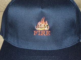 Bureau Of Land Management (blm) Fire Embroidered Flexfit Flat Bill Hat Navy