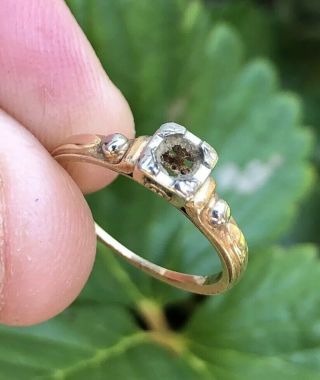 Vtg 14k 18k Yellow White Gold Diamond Semi Mount Setting Wedding Engagement Ring