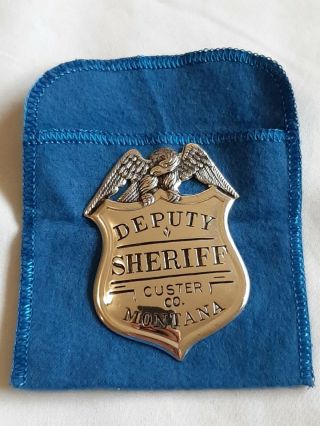 1987 Sterling Silver Franklin Custer Montana Deputy Sheriff Western Badge