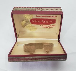 Vintage Girard Perregaux Gp Red & Gold Leater Watch Box 60`s