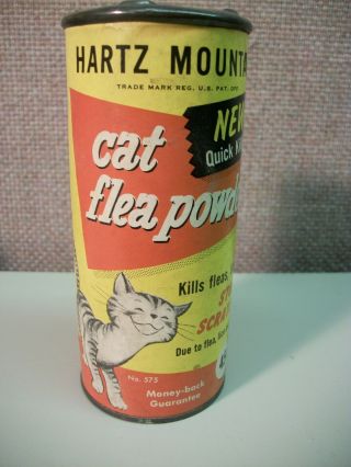 Vintage Hartz Mountain Cat Flea Powder 2 Oz.  Container