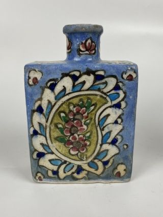 Vintage Antique Persian Islamic Flask Bottle Glaze Ceramic Pottery Middle East