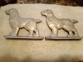 Vintage 1950s Cast Aluminum Chain Link Fence Gate Topper Two Dog Cocker Spaniels