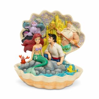 Jim Shore Disney Traditions - The Little Mermaid In Shell Scene Seashell Scenario