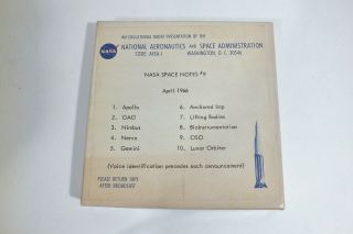 1966 5 " Reel To Reel With Nasa Space Notes 9 Audio Recorded Tape