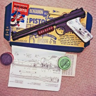 Vintage Benjamin H - C Model 137 Air Pistol.  177 Cal. ,  Papers &more