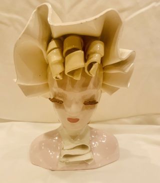 Vintage Betty Lou Nichols 5 1/2” Head Vase Signed