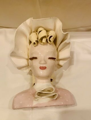 Vintage Betty Lou Nichols 5 1/2” Head Vase Signed 2
