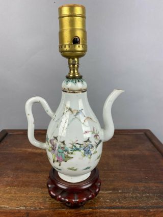 19th C.  Chinese Famille - Rose Figural Teapot 3