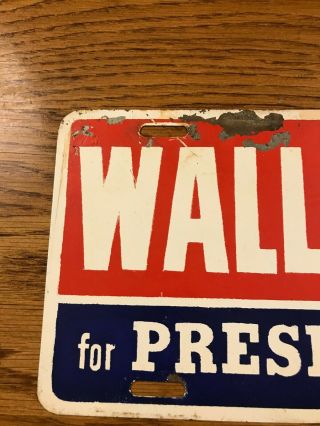 Vintage Metal George Wallace For President License Plate Car Tag 2